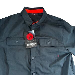 Killik Button Up Shirt Mens XXL‎ Black Long Sleeve Flap Pockets Outdoor Hunting